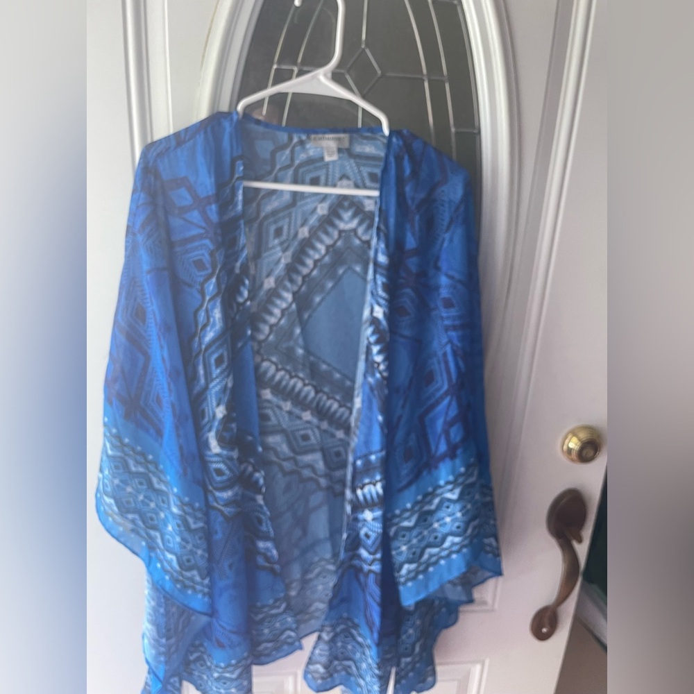 Catherines Blue Geometric Kimono